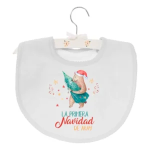 bebero personalizado con el texto primera navidad