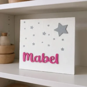 Cuadro de madera personalizado para habitación niño o niña