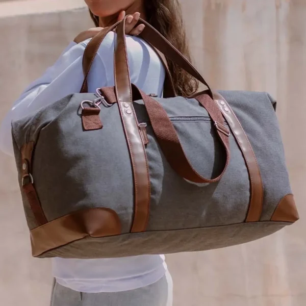 Bolsa de viaje personalizada lona y polipiel