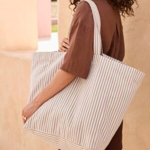 Bolsa de playa grande personalizada con iniciales bordadas