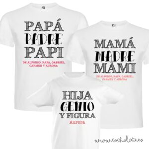 Pack de camisetas personalizadas familia genio