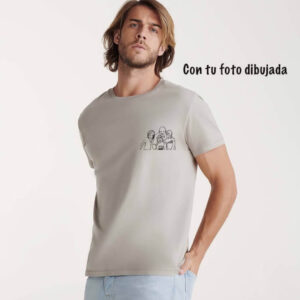 Camiseta de algodón orgánico con tu foto dibujada