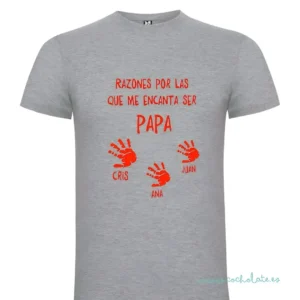 Camiseta personalizada con las manos de los peques para papá