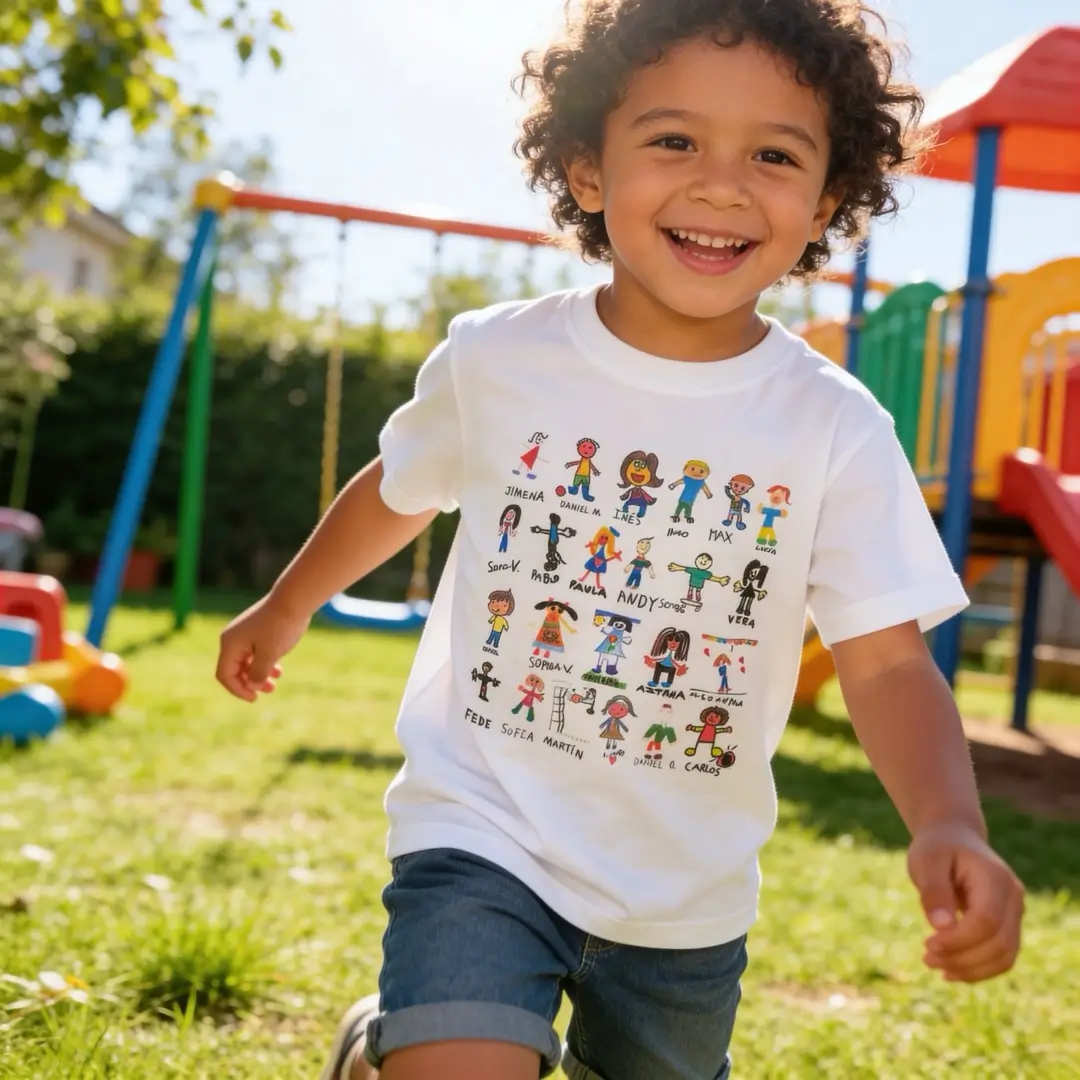 Camiseta para profes con dibujos de los alumnos, copia alumnos