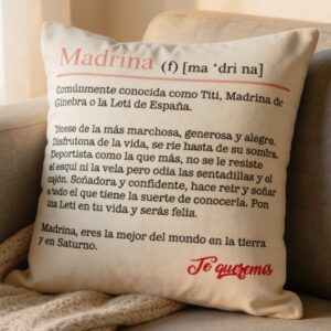 Cojin personalizado definición madrina