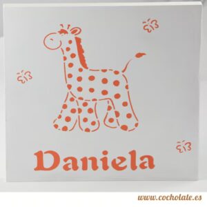 Cuadro para bebé de madera jirafa