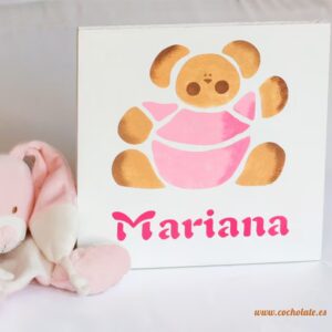 Cuadro para bebé de madera osito