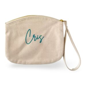 Neceser ecofriendly bordado con nombre, neceser para mujer
