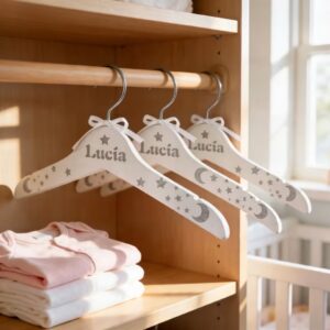 Perchas personalizadas para bebé pintadas a mano