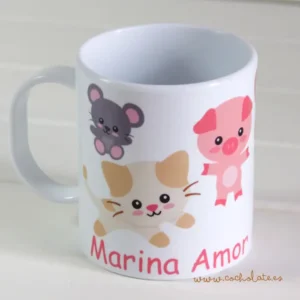 taza personalizada plastico alimentario animales