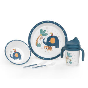 vajilla para bebe con dibujo de elefante