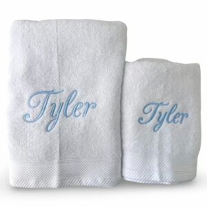 Juego de toallas extrasuave bordadas con nombre