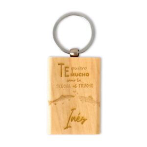 llavero personalizado de madera grabado a láser