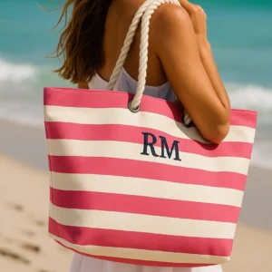 bolsa de playa grande personalizada con iniciales