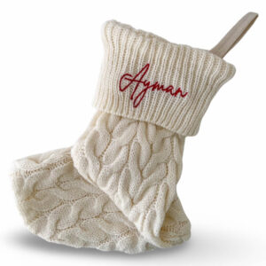 Calcetín de navidad bordado con nombre personalizado