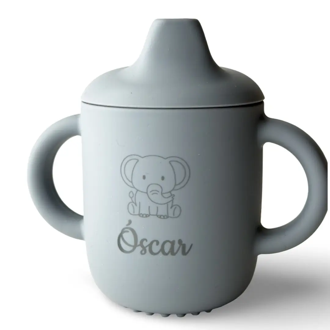 taza de silicona con tapa de aprendizaje