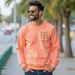 sudadera personalizada para papa en color coral