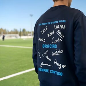 Sudadera personalizada con firmas para entrenador, regalo profes fin de curso