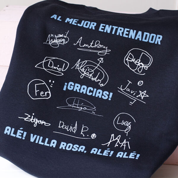 Regalo personalizado para entrenador Sudadera con firmas Cocholate
