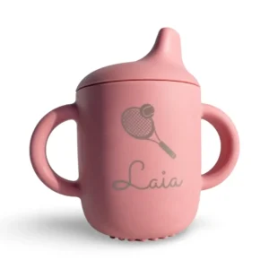 taza de silicona personalizada con nombre y dibujo antiderrames