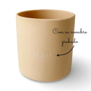 Vaso de silicona personalizado con el nombre del bebé