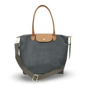 Bolso shopper de loneta en color gris oscuro