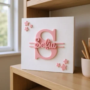 cuadro infantil personalizado con inicial