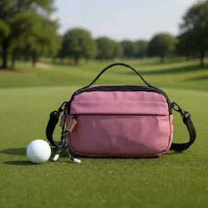 Bolso para bolas de golf personalizado. Iniciales o escudo y bandera