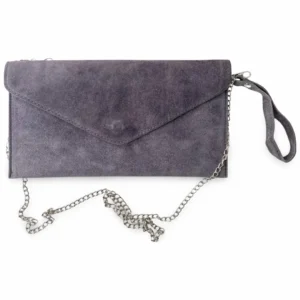 Bolso de ante tipo sobre personalizado color gris