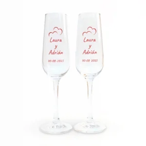 copas de caba personalizadas para parejas en color rojo