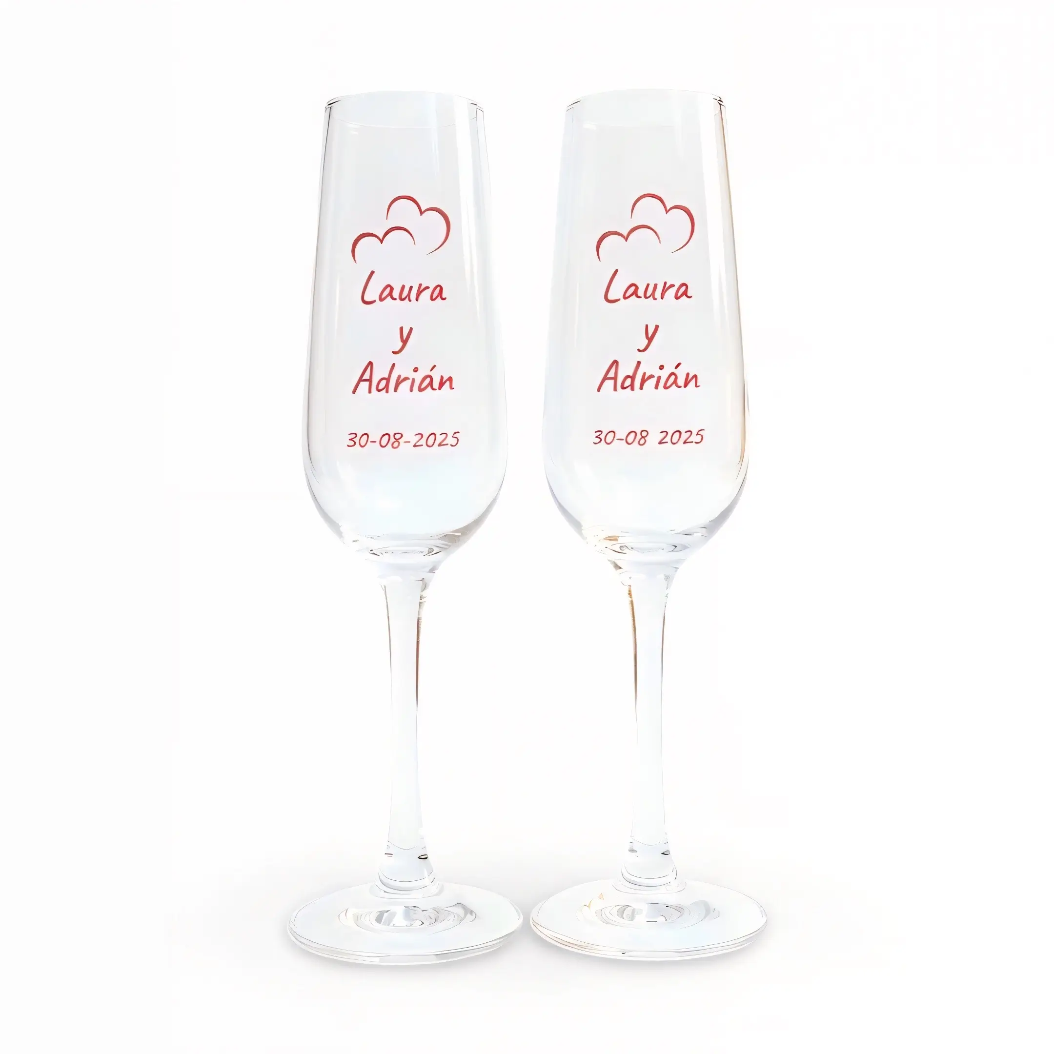 copas de caba personalizadas para parejas en color rojo