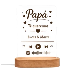 Lampara papá personalizada con nombres o dedicatoria