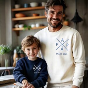 Sudaderas padre hijo personalizadas con logo en forma de cruz